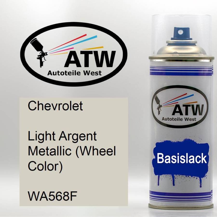 Chevrolet, Light Argent Metallic (Wheel Color), WA568F: 400ml Sprühdose, von ATW Autoteile West.